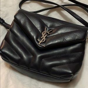 Saint Laurent LouLou Toy Navy Blue Leather Bag